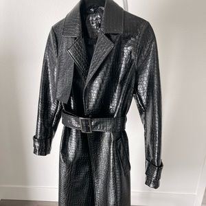 topshop croc embossed trench coat.